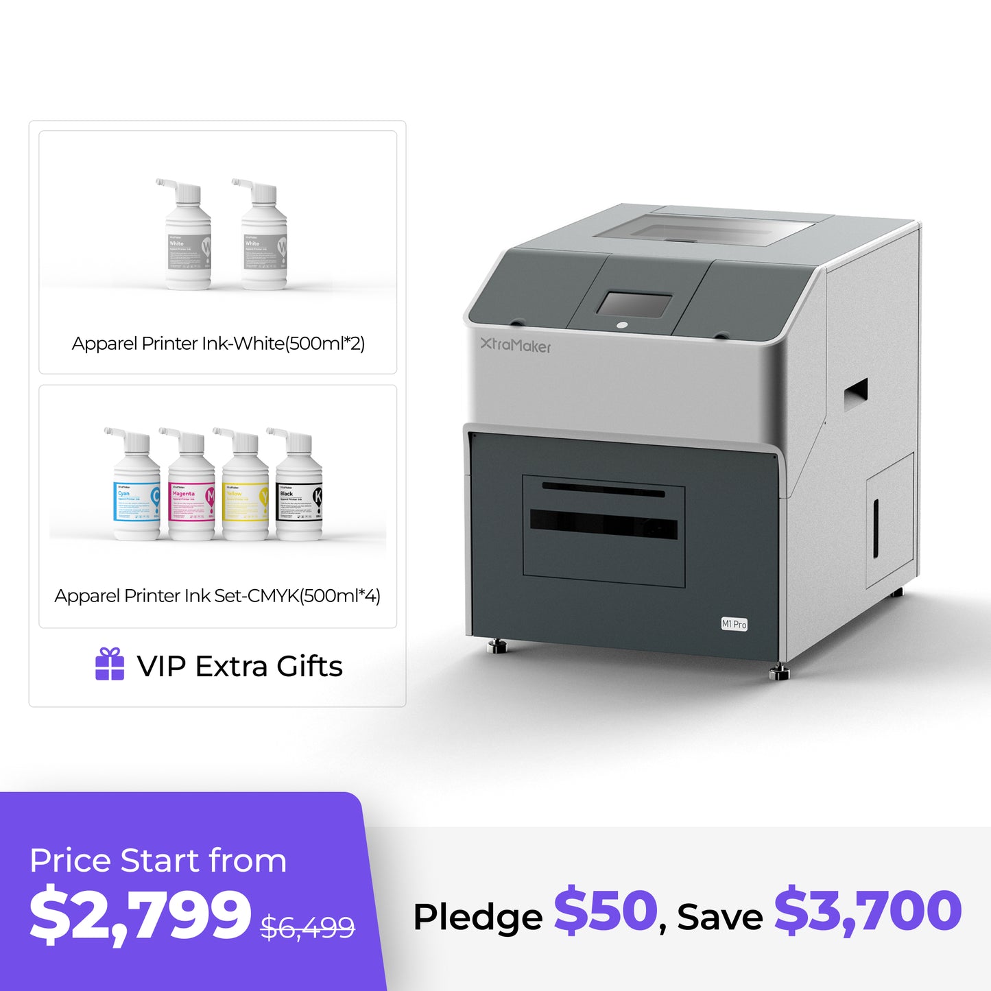 XtraMaker 5-in-1 Smart Desktop DTF Printer VIP Deposit Reservation